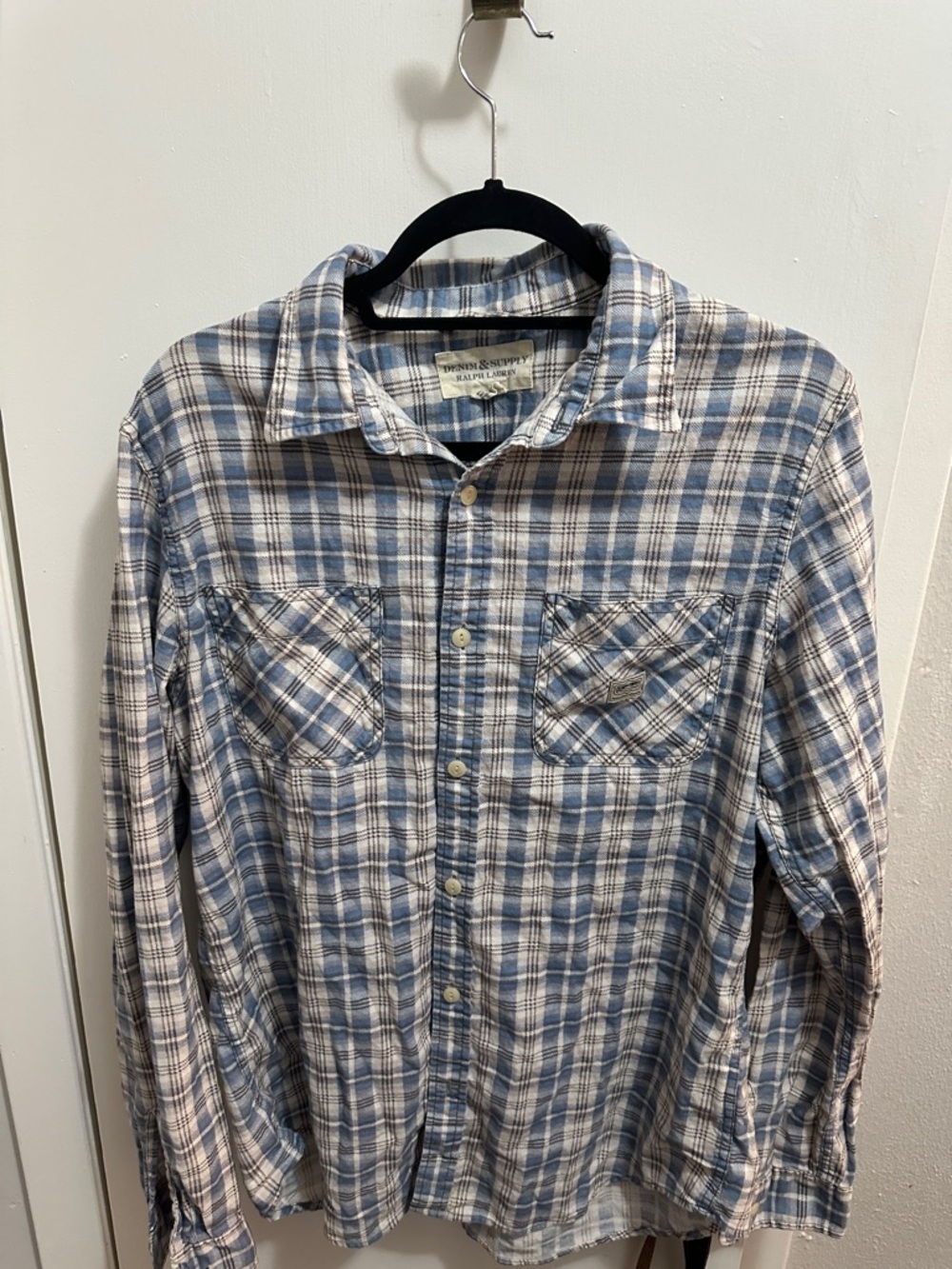 Polo by Ralph Lauren Blue and White Plaid Button-Down Shirt